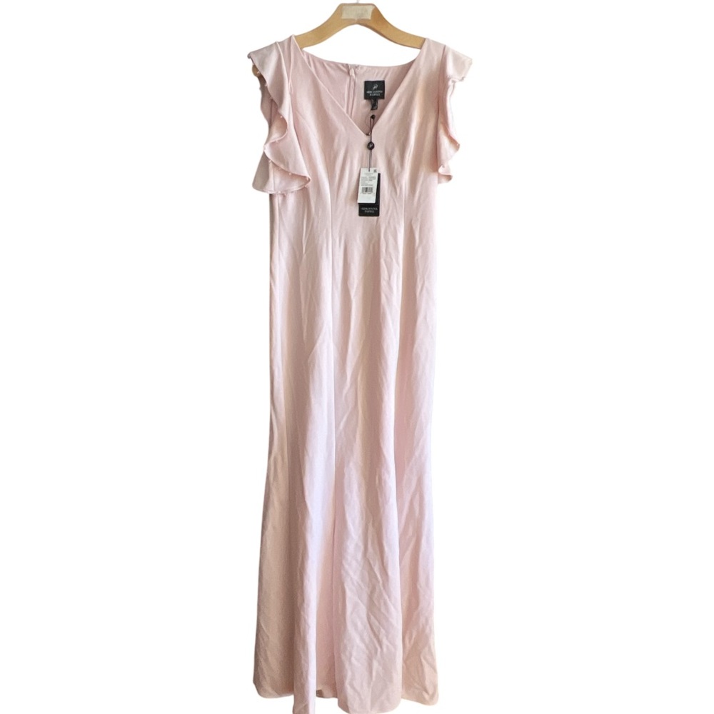 Adrianna Papell Light Pink Ruffle Maxi Dress